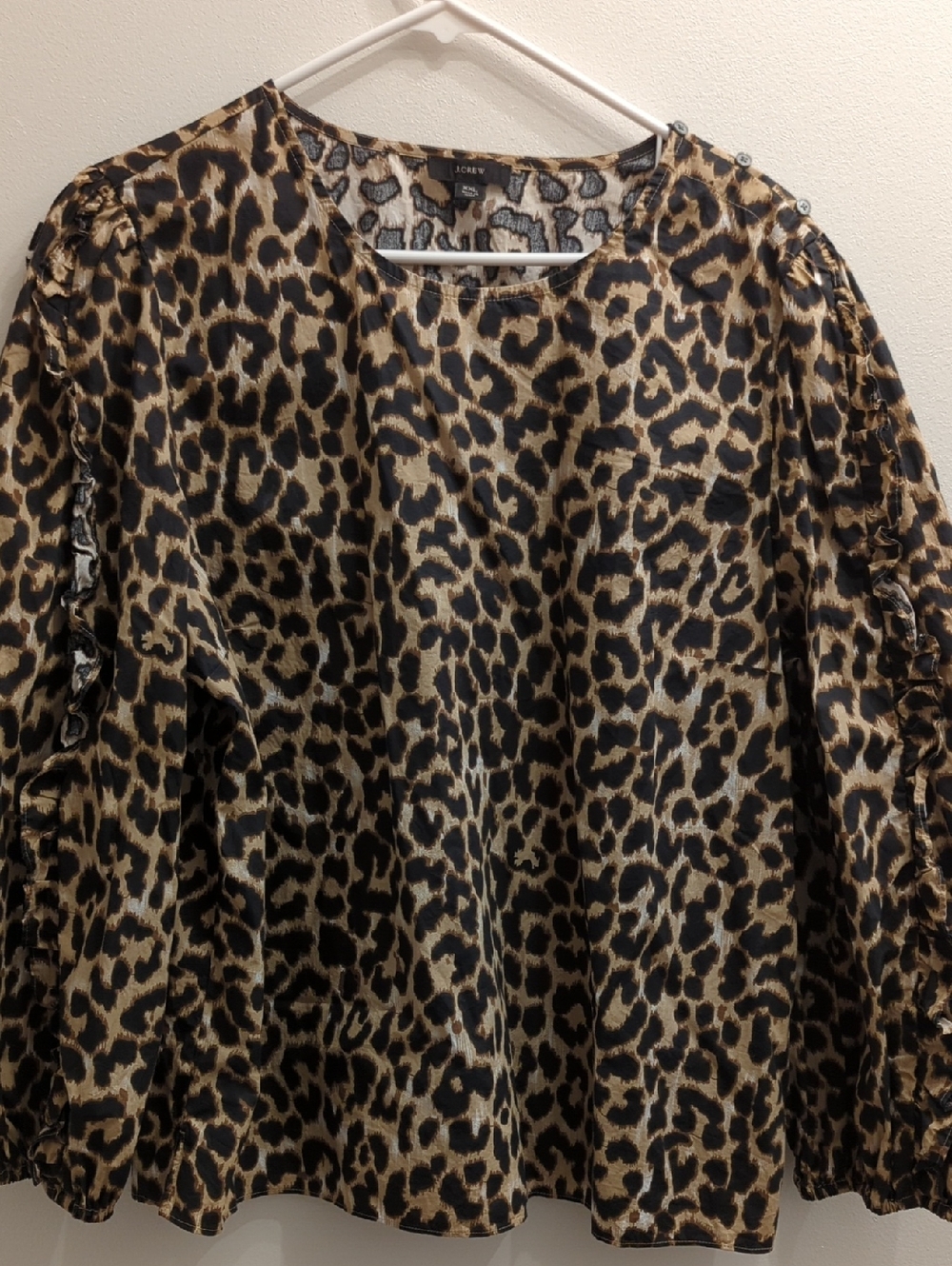 J. Crew Women's XXL Leopard Print Blouse